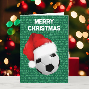 Fotbolls- och Jultomten-Anpassningsbarnas julkort Kort