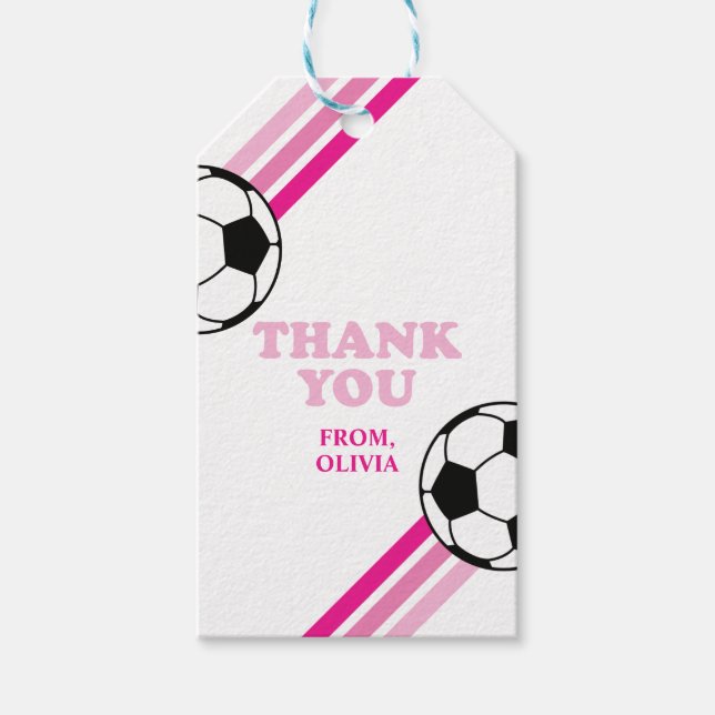 Fotbolls-Rosa-födelselaggar Presentetikett (Framsidan)