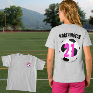 Fotbolls-Rosa textur framtill och baktill T Shirt