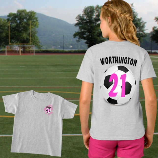 Fotbolls-Rosa textur framtill och baktill T Shirt (Skapare uppladdad)