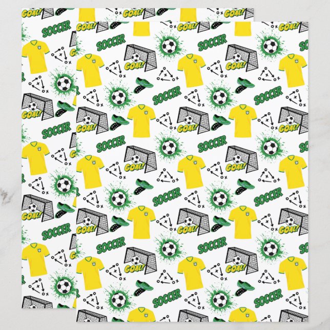 Fotbolls Scrapbookpapper (Fram/baksida)