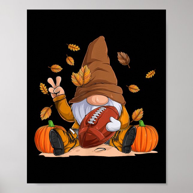 Fotbolls Tomte Thanksgiving Höst Säsong Pojke Poster (Framsidan)