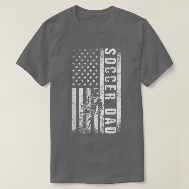 Fotbolls-USA flagga-fotbollsgruppen Fläkt DADDY Fa T Shirt (Design framsida)