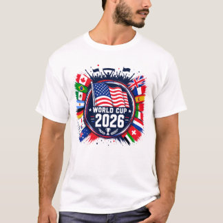 Fotbolls-VM 2026 T-shirt med alla länders flaggor