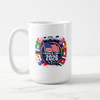 Fotbolls-VM 2026 T-shirt med alla länders flaggor Kaffemugg