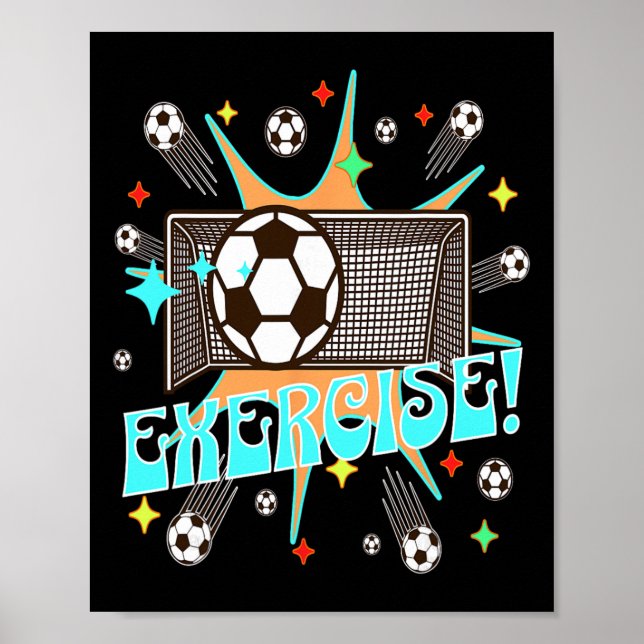 Fotbollsaktion Nätblast Övning Motivation Energi Poster (Framsidan)