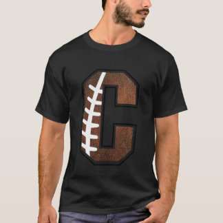 Fotbollsalfabet Monogram Initialbokstav C T Shirt
