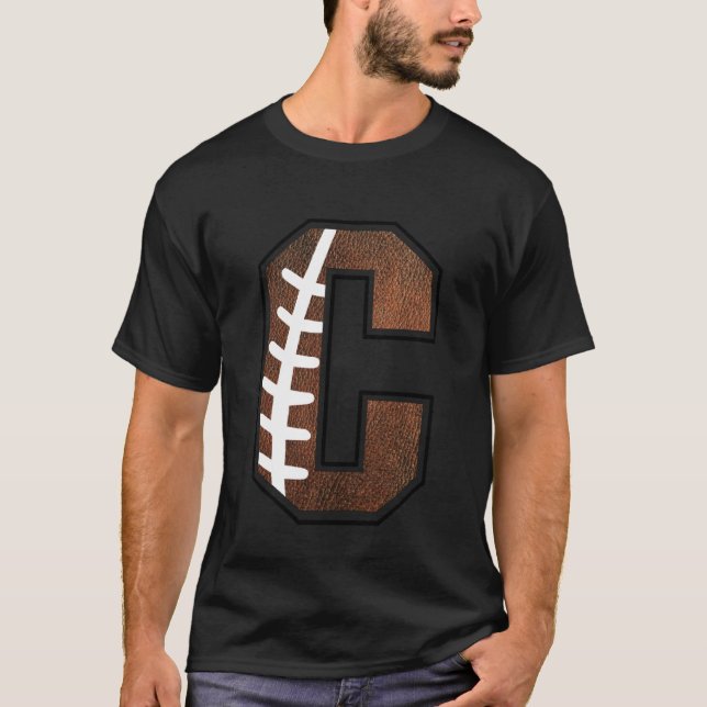Fotbollsalfabet Monogram Initialbokstav C T Shirt (Framsida)