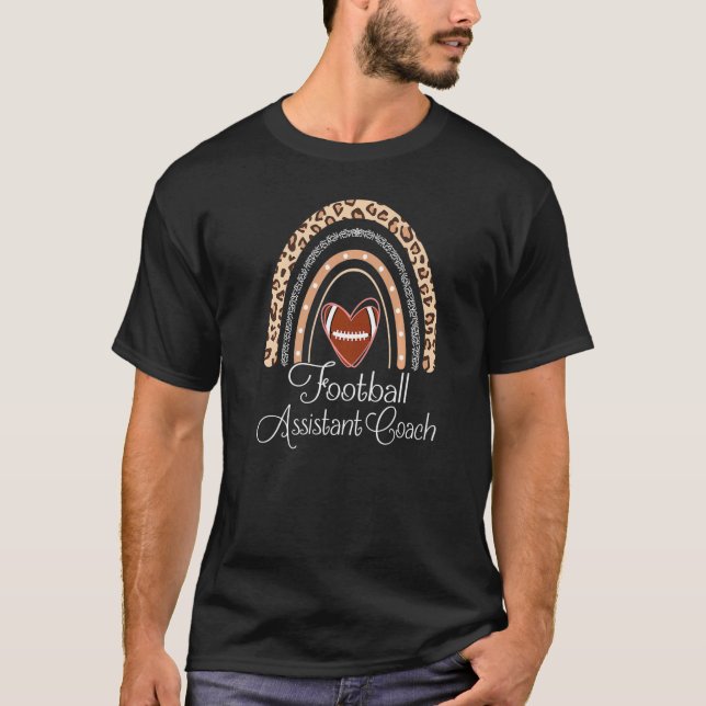 Fotbollsassistenten Coach Boho Rainbow Football T Shirt (Framsida)