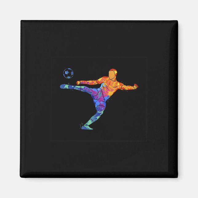 Fotbollsatlet Sport Grafisk Ritning  Magnet (Framsidan)