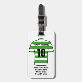 Fotbollsbagagetag - med Grönt Ringar Bagagebricka