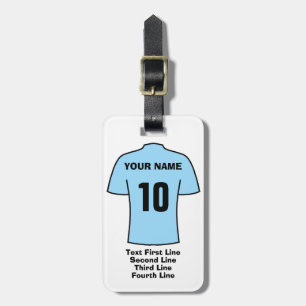 Fotbollsbagagetag - med Himlar Blue Shirt Bagagebricka