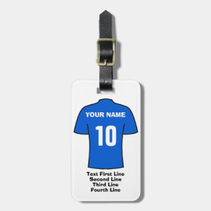 Fotbollsbagagetagg - med Blue Shirt Bagagebricka