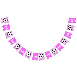 Fotbollsbanderoller rosa party tema vimplar