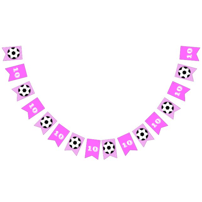 Fotbollsbanderoller rosa party tema vimplar (Alla)