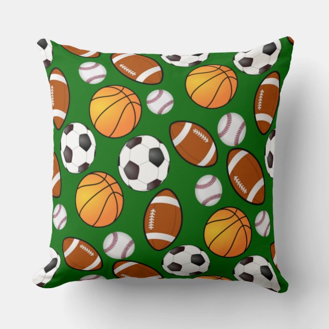Fotbollsbasketbollens sporttema kudde (Framsida)