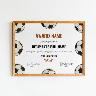 Fotbollsbelöningscertifikat, erkännande av bästa s poster