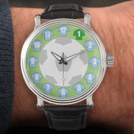 Fotbollsbevakning - med Himlar Blue Shirts Armbandsur