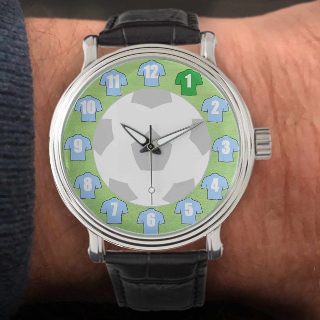Fotbollsbevakning - med Himlar Blue Shirts Armbandsur (Skapare uppladdad)