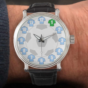 Fotbollsbevakning - med Himlar Blue Shirts Armbandsur
