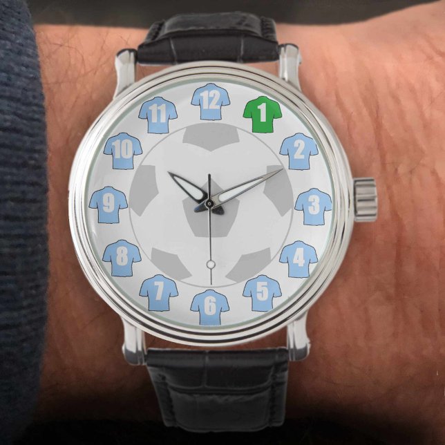 Fotbollsbevakning - med Himlar Blue Shirts Armbandsur (Skapare uppladdad)