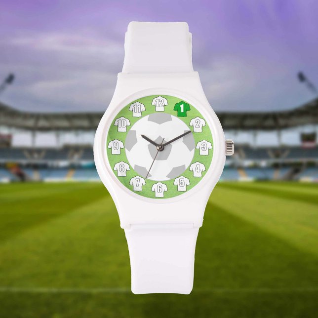 Fotbollsbevakning - med vita skärmar armbandsur (Skapare uppladdad)
