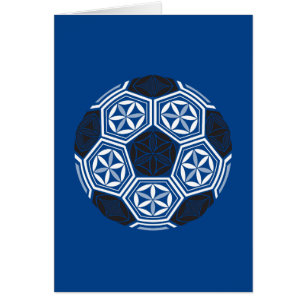 Fotbollsblått helig-geometri OBS kort