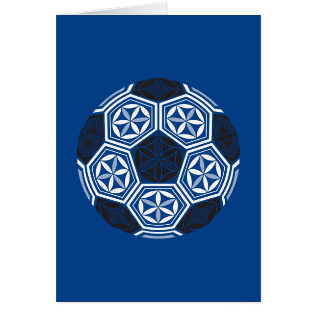 Fotbollsblått helig-geometri OBS kort (Framsidan)