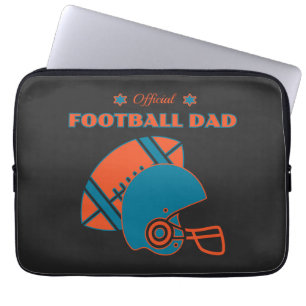 Fotbollsblått vintage i älskare orange pappa laptop fodral