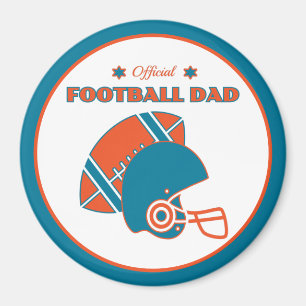 Fotbollsblått vintage i älskare orange pappa magnet