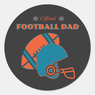 Fotbollsblått vintage i älskare orange pappa runt klistermärke