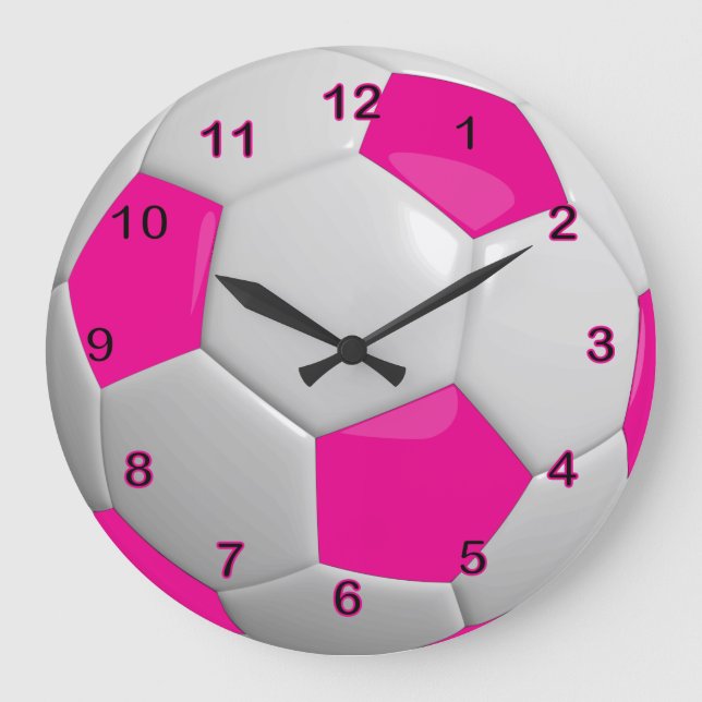 Fotbollsblock| Shock rosa Stor Klocka (Framsida)