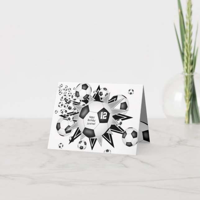 Fotbollsblowout Barn Sportstjärna födelsedag Kort (Framsida)