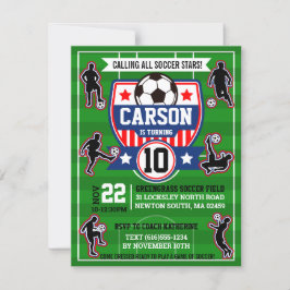 Fotbollsbojar i Fält Födelsedagsfest Inbjudningar
