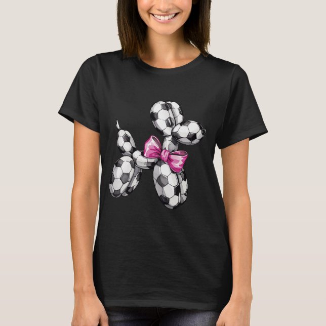 Fotbollsbubbla med Rosa Bow - Sporty & Playfu T Shirt (Framsida)