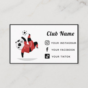 Fotbollsburk (Klubb) Cute Panda Bear Social Media Visitkort
