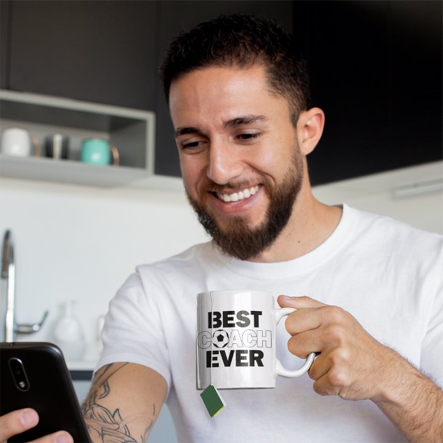 Fotbollsbuss BÄSTA COACH Sports Kaffemugg (Skapare uppladdad)