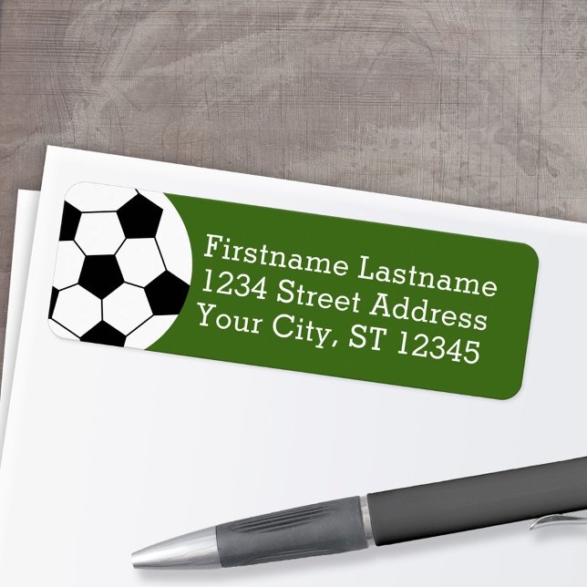 Fotbollsbuss - Modern Teckning Returadress Etikett (Personalized Return Address Label)