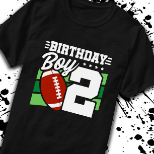 Fotbollsdag 2 år gammal pojke 2:a födelsedag t shirt