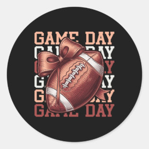 Fotbollsdagen Älskare Game Day Season Football Flä Runt Klistermärke