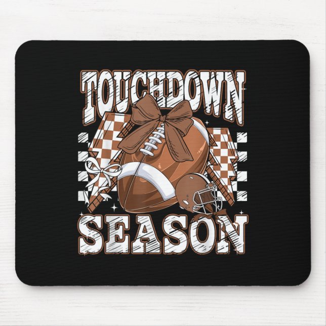Fotbollsdagen för Retro Groovy Touchdown Season Musmatta (Framsidan)