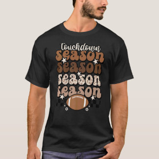 Fotbollsdagen för Retro Touchdown-fotboll i Mamma T Shirt