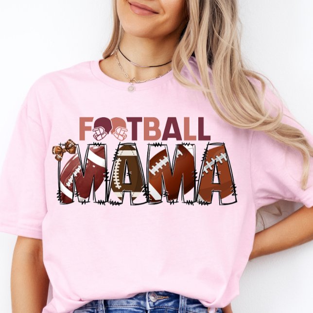 Fotbollsdagen Mamma Shirt Cheer Mamma Game Day Tee (Football Mama)