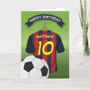 Fotbollsdagen Red & Blue Rand Shirt Birthday Kort