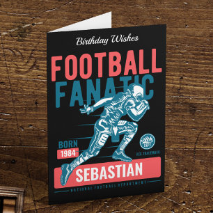 Fotbollsdagen Retro Black Blue Touchdown Kort