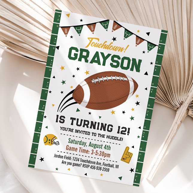 Fotbollsdagsinbjudan, Boy Sports Party Inbjudningar (Football Birthday Invitation)