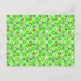 Fotbollsdesign med Grönt Shirts Vykort