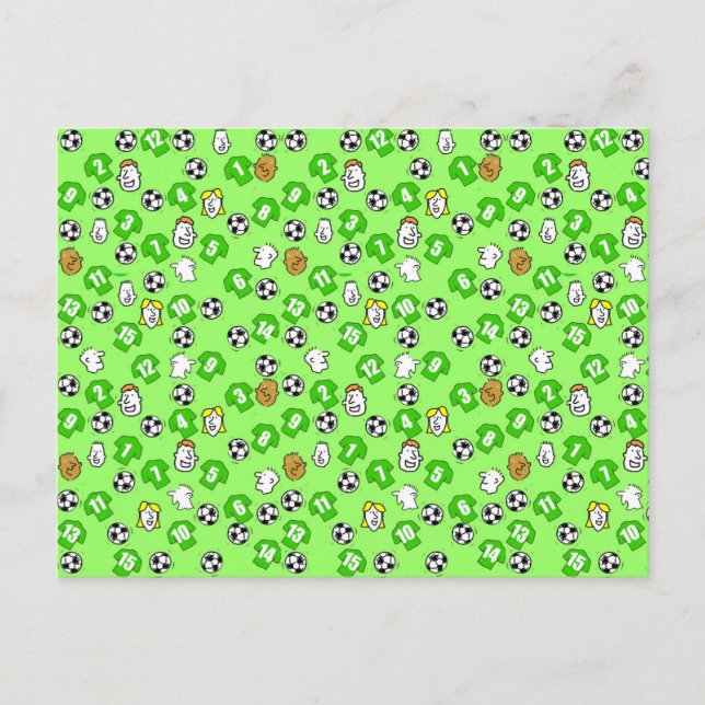 Fotbollsdesign med Grönt Shirts Vykort (Framsida)