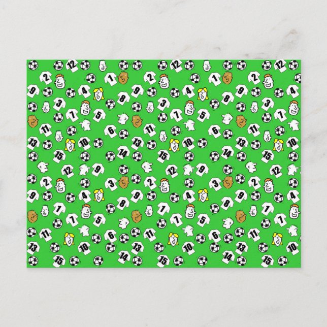 Fotbollsdesign med vita skjortor vykort (Framsida)