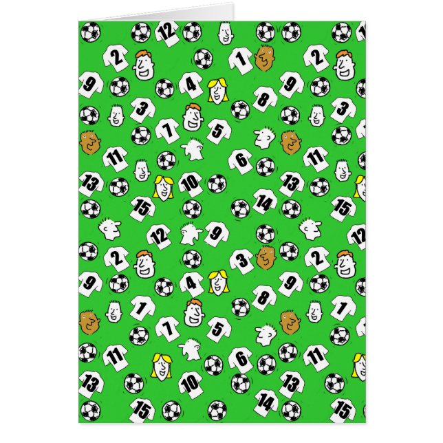 Fotbollsdesign med vita tröjor OBS kort (Framsidan)